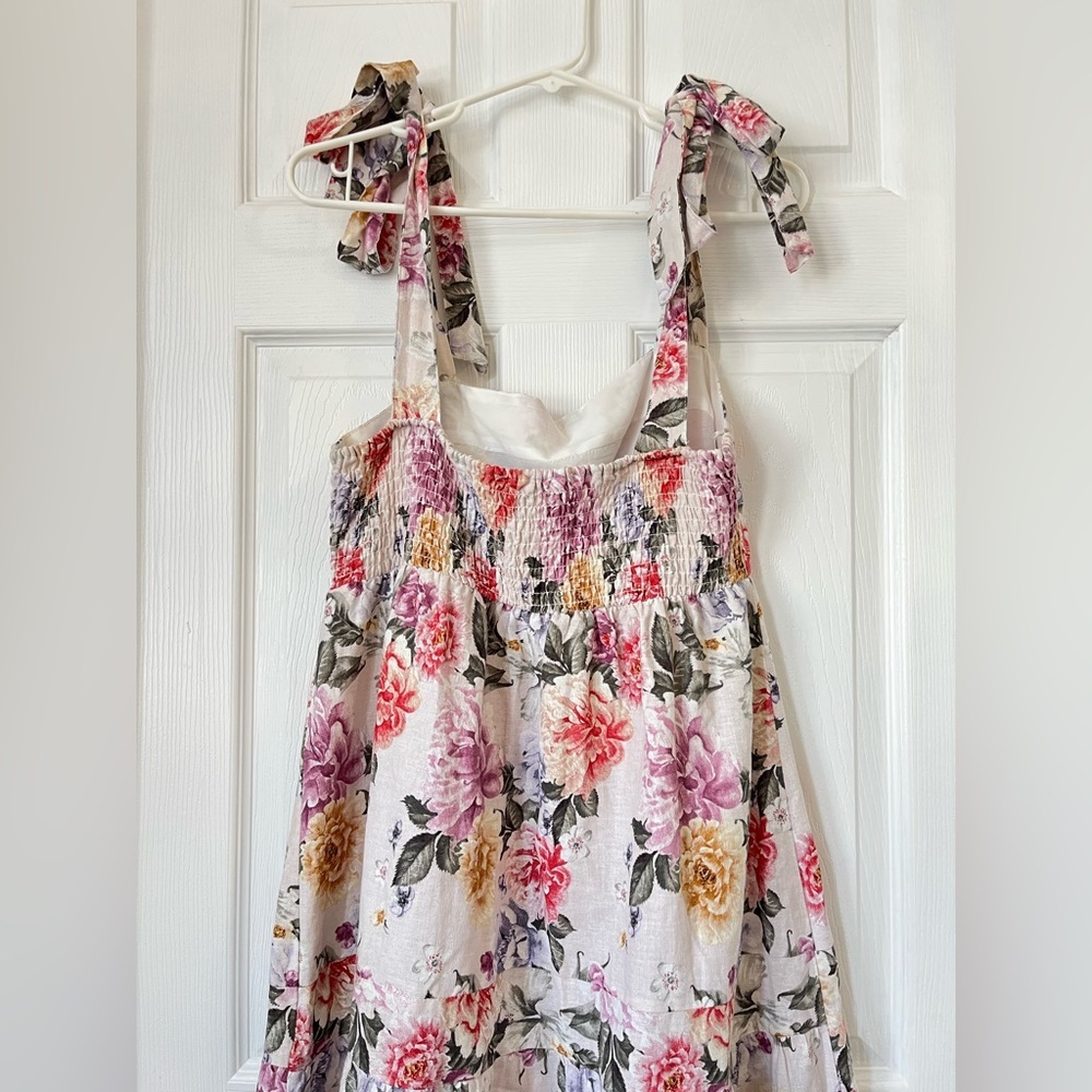 House of Harlow 1960 Floral Linen Blend Maxi Dress M - Picture 4 of 8